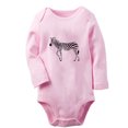 thumbnail image 1 of iDzn I'm Cute Funny Rompers, Newborn Baby Unisex Bodysuits, Infant Animal Zebra Graphic Jumpsuits, Toddler Kids Long Sleeve Oufits (Pink, 0-6 Months), 1 of 5