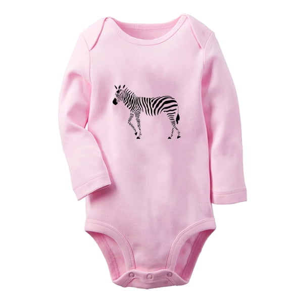 iDzn I'm Cute Funny Rompers, Newborn Baby Unisex Bodysuits, Infant Animal Zebra Graphic Jumpsuits, Toddler Kids Long Sleeve Oufits (Pink, 0-6 Months)