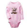 thumbnail image 1 of iDzn I'm Cute Funny Rompers, Newborn Baby Unisex Bodysuits, Infant Animal Zebra Graphic Jumpsuits, Toddler Kids Long Sleeve Oufits (Pink, 6-12 Months), 1 of 5