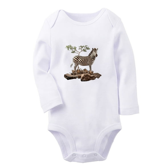 iDzn I'm Cute Funny Rompers, Newborn Baby Unisex Bodysuits, Infant Animal Zebra Graphic Jumpsuits, Toddler Kids Long Sleeve Oufits (White, 0-6 Months)