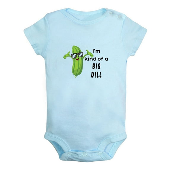 iDzn I'm Kind Of A Big Dill Funny Rompers For Babies, Newborn Baby Unisex Bodysuits, Infant Jumpsuits, Toddler 0-24 Months Kids One-Piece Oufits
