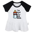 thumbnail image 1 of iDzn I'm Kind Of a Big Deal Funny Dresses For Baby, Newborn Babies Skirts, Infant Princess Dress, 0-24M Kids Graphic Clothes (Black Raglan Dresses, 0-6 Months), 1 of 5
