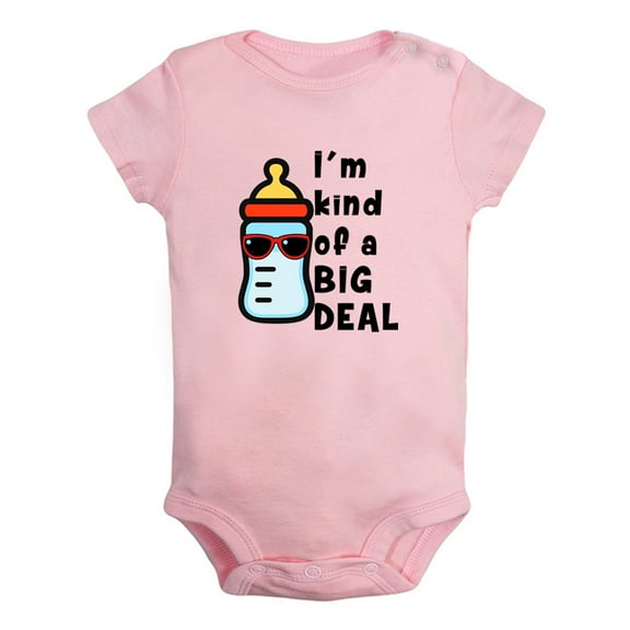 iDzn I'm Kind Of a Big Deal Funny Rompers For Babies, Newborn Baby Unisex Bodysuits, Infant Jumpsuits, Toddler 0-12 Months Kids One-Piece Oufits (Pink, 18-24 Months)