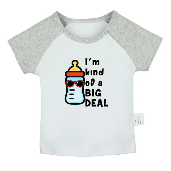 iDzn I'm Kind Of a Big Deal Funny T shirt For Baby, Newborn Babies T-shirts, Infant Tops, 0-24M Kids Graphic Tees Clothing (Short Gray Raglan T-shirt, 12-18 Months)