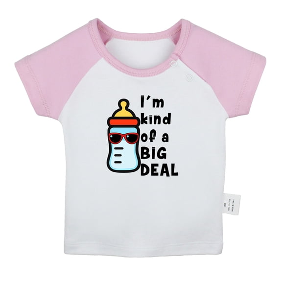 iDzn I'm Kind Of a Big Deal Funny T shirt For Baby, Newborn Babies T-shirts, Infant Tops, 0-24M Kids Graphic Tees Clothing (Short Pink Raglan T-shirt, 6-12 Months)