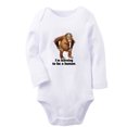 thumbnail image 1 of iDzn I'm Learning to Be a Human Funny Rompers, Newborn Baby Unisex Bodysuits, Infant Animal Orangutan Graphic Jumpsuits, Toddler Kids Long Sleeve Oufits (White, 6-12 Months), 1 of 4