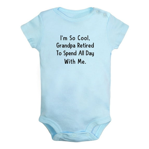 iDzn I'm So Cool, Grandpa Retired To Spend All Day With Me Funny Rompers For Babies, Newborn Baby Unisex Bodysuits, Infant Jumpsuits, Toddler 0-24 Months Kids One-Piece Oufits