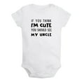 thumbnail image 1 of iDzn If You Think I'm Cute You Should See My Uncle Funny Rompers For Babies, Newborn Baby Unisex Bodysuits, Infant Jumpsuits, Toddler 0-24 Months Kids One-Piece Oufits, 1 of 5