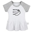 thumbnail image 1 of iDzn Italian Whatsa Matta You Funny Dresses For Baby, Newborn Babies Skirts, Infant Princess Dress, 0-24M Kids Graphic Clothes (Gray Raglan Dresses, 12-18 Months), 1 of 5