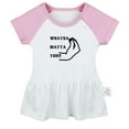 thumbnail image 1 of iDzn Italian Whatsa Matta You Funny Dresses For Baby, Newborn Babies Skirts, Infant Princess Dress, 0-24M Kids Graphic Clothes (Pink Raglan Dresses, 6-12 Months), 1 of 5