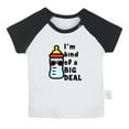 thumbnail image 1 of iDzn I'm Kind Of a Big Deal Funny T shirt For Baby, Newborn Babies T-shirts, Infant Tops, 0-24M Kids Graphic Tees Clothing (Short Black Raglan T-shirt, 0-6 Months), 1 of 5