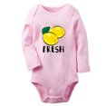 thumbnail image 1 of iDzn Lemon Fresh Lemonade Funny Rompers, Newborn Baby Unisex Bodysuits, Infant Jumpsuits, Toddler Kids Long Sleeve Oufits (Pink, 0-6 Months), 1 of 4