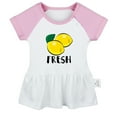 thumbnail image 1 of iDzn Lemon Fresh Lemonade Novelty Dresses For Baby, Newborn Babies Skirts, Infant Princess Dress, 0-24M Kids Graphic Clothes (Pink Raglan Dresses, 6-12 Months), 1 of 5
