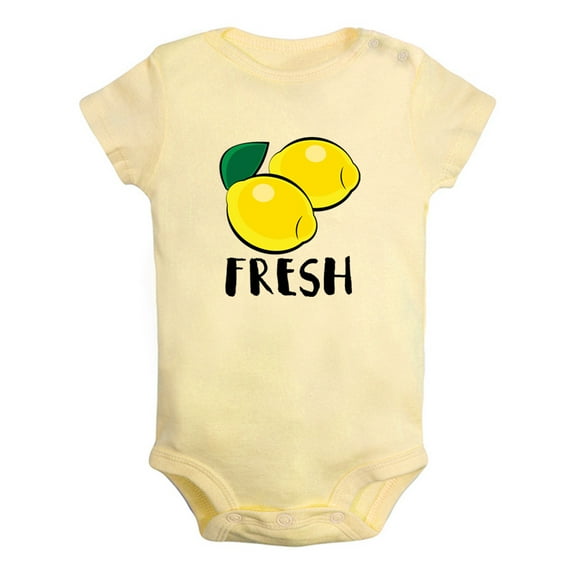 iDzn Lemon Fresh Lemonade Novelty Rompers For Babies, Newborn Baby Unisex Bodysuits, Infant Jumpsuits, Toddler 0-12 Months Kids One-Piece Oufits (Yellow, 0-6 Months)