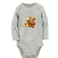 thumbnail image 1 of iDzn Limited Edition Funny Rompers, Newborn Baby Unisex Bodysuits, Infant Animal Bear Graphic Jumpsuits, Toddler Kids Long Sleeve Oufits (Gray, 6-12 Months), 1 of 4