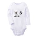 thumbnail image 1 of iDzn Little Baby Cute Rompers, Newborn Babies Unisex Bodysuits, Infant Animal Lemur Graphic Jumpsuits, Toddler Kids Long Sleeve Oufits (White, 6-12 Months), 1 of 5