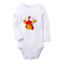 thumbnail image 1 of iDzn Little Baby Cute Rompers, Newborn Babies Unisex Bodysuits, Infant Animal Lobster Graphic Jumpsuits, Toddler Kids Long Sleeve Oufits (White, 0-6 Months), 1 of 5