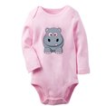 thumbnail image 1 of iDzn Little Baby Cute Rompers, Newborn Babies Unisex Bodysuits, Infant Animal Rhino Graphic Jumpsuits, Toddler Kids Long Sleeve Oufits (Pink, 6-12 Months), 1 of 4