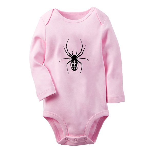 iDzn Little Baby Cute Rompers, Newborn Baby Unisex Bodysuits, Infant Animal Spider Graphic Jumpsuits, Toddler Kids Long Sleeve Oufits (Pink, 0-6 Months)
