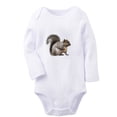 thumbnail image 1 of iDzn Little Baby Cute Rompers, Newborn Baby Unisex Bodysuits, Infant Animal Squirrel Graphic Jumpsuits, Toddler Kids Long Sleeve Oufits (White, 6-12 Months), 1 of 4