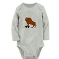 thumbnail image 1 of iDzn Little Baby Cute Rompers, Newborn Baby Unisex Bodysuits, Infant Animal Bison Graphic Jumpsuits, Toddler Kids Long Sleeve Oufits (Gray, 6-12 Months), 1 of 4
