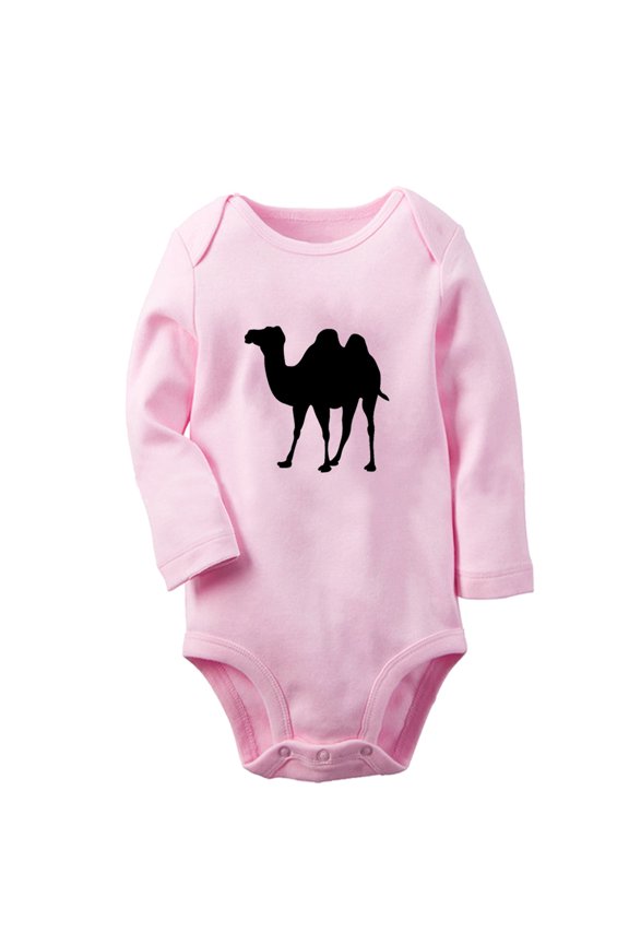 Little Baby Cute Rompers, Newborn Baby Unisex Bodysuits, Infant Animal Camel Graphic Jumpsuits, Toddler Kids Long Sleeve Oufits (Pink, 0-6 Months)
