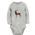 thumbnail image 1 of iDzn Little Baby Cute Rompers, Newborn Baby Unisex Bodysuits, Infant Animal Moose Graphic Jumpsuits, Toddler Kids Long Sleeve Oufits (Gray, 6-12 Months), 1 of 5