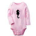 thumbnail image 1 of iDzn Little Baby Cute Rompers, Newborn Baby Unisex Bodysuits, Infant Animal Seahorse Graphic Jumpsuits, Toddler Kids Long Sleeve Oufits (Pink, 6-12 Months), 1 of 5