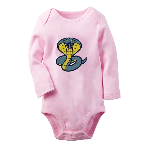 iDzn Little Baby Cute Rompers, Newborn Baby Unisex Bodysuits, Infant Animal Snake Graphic Jumpsuits, Toddler Kids Long Sleeve Oufits (Pink, 6-12 Months)