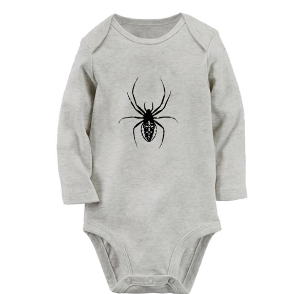 iDzn Little Baby Cute Rompers, Newborn Baby Unisex Bodysuits, Infant Animal Spider Graphic Jumpsuits, Toddler Kids Long Sleeve Oufits (Gray, 6-12 Months)