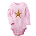 thumbnail image 1 of iDzn Little Baby Cute Rompers, Newborn Baby Unisex Bodysuits, Infant Animal Starfish Graphic Jumpsuits, Toddler Kids Long Sleeve Oufits (Pink, 0-6 Months), 1 of 5