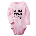 thumbnail image 1 of iDzn® Little Bean Funny Rompers, Newborn Baby Unisex Bodysuits, Infant Jumpsuits, Toddler Kids Long Sleeve Oufits (Pink, 6-12 Months), 1 of 4