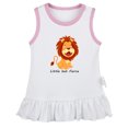 thumbnail image 1 of iDzn Little But Fierce Lion Pattern Funny Dresses For Baby, Newborn Babies Skirts, Infant Princess Dress, 0-24M Kids Graphic Clothes (White Sleeveless Dresses, 6-12 Months), 1 of 4