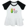 thumbnail image 1 of iDzn Little Corn Funny Dresses For Baby, Newborn Babies Skirts, Infant Princess Dress, 0-24M Kids Graphic Clothes (Black Raglan Dresses, 0-6 Months), 1 of 5