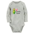 thumbnail image 1 of iDzn Little Corn Funny Rompers, Newborn Baby Unisex Bodysuits, Infant Jumpsuits, Toddler Kids Long Sleeve Oufits (Gray, 6-12 Months), 1 of 4