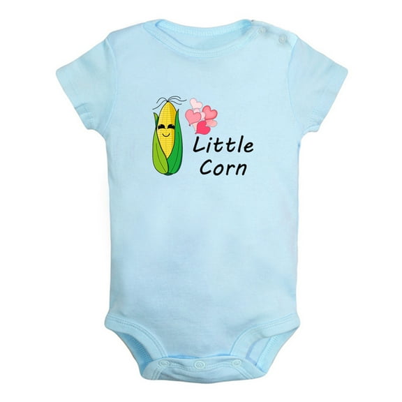 iDzn Little Corn Novelty Rompers For Babies, Newborn Baby Unisex Bodysuits, Infant Jumpsuits, Toddler 0-12 Months Kids One-Piece Oufits (Blue, 0-6 Months)