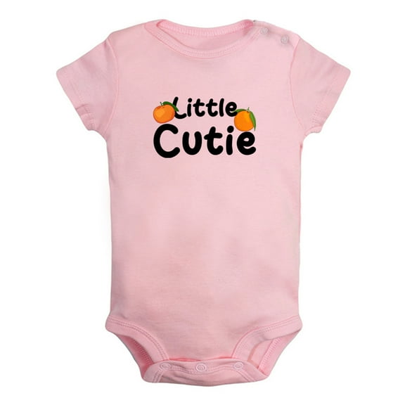 iDzn Little Cutie Orange Novelty Rompers For Babies, Newborn Baby Unisex Bodysuits, Infant Jumpsuits, Toddler 0-12 Months Kids One-Piece Oufits (Pink, 0-6 Months)