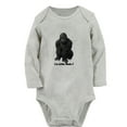 thumbnail image 1 of iDzn I'm Little Dude Funny Rompers, Newborn Baby Unisex Bodysuits, Infant Animal Gorilla Graphic Jumpsuits, Toddler Kids Long Sleeve Oufits (Gray, 6-12 Months), 1 of 4