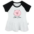 thumbnail image 1 of iDzn Little Ham Funny Dresses For Baby, Newborn Babies Skirts, Infant Cute Pig Princess Dress, 0-24M Kids Graphic Clothes (Black Raglan Dresses, 6-12 Months), 1 of 5