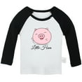 thumbnail image 1 of iDzn Little Ham Funny T shirt For Baby, Newborn Babies T-shirts, Infant Cute Pig Tops, 0-24M Kids Graphic Tees Clothing (Long Black Raglan T-shirt, 12-18 Months), 1 of 5