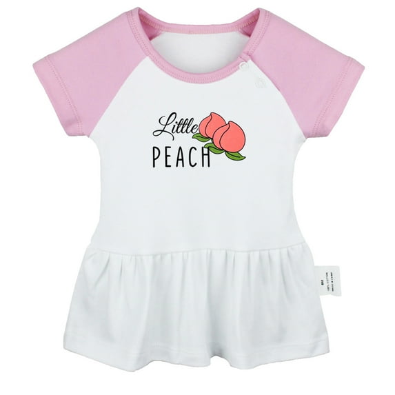 iDzn Little Peach Novelty Dresses For Baby, Newborn Babies Skirts, Infant Princess Dress, 0-24M Kids Graphic Clothes (Pink Raglan Dresses, 0-6 Months)