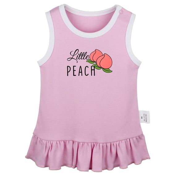iDzn Little Peach Novelty Dresses For Baby, Newborn Babies Skirts, Infant Princess Dress, 0-24M Kids Graphic Clothes (Pink Sleeveless Dresses, 12-18 Months)
