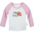 thumbnail image 1 of iDzn Little Peach Sweet Novelty T shirt For Baby, Newborn Babies T-shirts, Infant Tops, 0-24M Kids Graphic Tees Clothing (Long Pink Raglan T-shirt, 0-6 Months), 1 of 5
