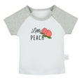 thumbnail image 1 of iDzn Little Peach Sweet Novelty T shirt For Baby, Newborn Babies T-shirts, Infant Tops, 0-24M Kids Graphic Tees Clothing (Short Gray Raglan T-shirt, 0-6 Months), 1 of 4