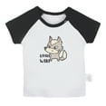 thumbnail image 1 of iDzn Little Wolf Funny T shirt For Baby, Newborn Babies T-shirts, Infant Tops, 0-24M Kids Graphic Tees Clothing (Short Black Raglan T-shirt, 18-24 Months), 1 of 5