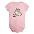 thumbnail image 1 of iDzn Little Wolf Novelty Rompers For Babies, Newborn Baby Unisex Bodysuits, Infant Jumpsuits, Toddler 0-12 Months Kids One-Piece Oufits (Pink, 12-18 Months), 1 of 4