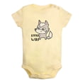 thumbnail image 1 of iDzn Little Wolf Novelty Rompers For Babies, Newborn Baby Unisex Bodysuits, Infant Jumpsuits, Toddler 0-12 Months Kids One-Piece Oufits (Yellow, 12-18 Months), 1 of 5