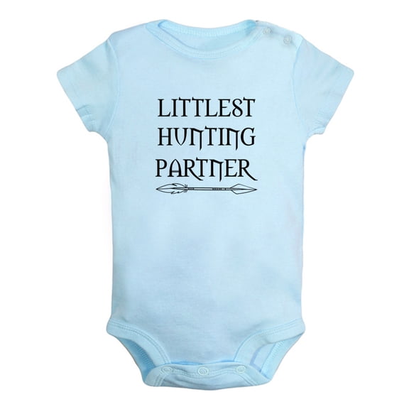iDzn Littlest Hunting Partner Funny Rompers For Babies, Newborn Baby Unisex Bodysuits, Infant Jumpsuits, Toddler 0-24 Months Kids One-Piece Oufits