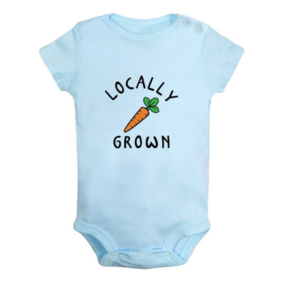 iDzn Locally Grown Funny Rompers For Babies, Newborn Baby Unisex Bodysuits, Infant Jumpsuits, Toddler 0-24 Months Kids One-Piece Oufits