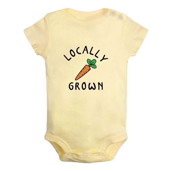 iDzn Locally Grown Funny Rompers For Babies, Newborn Baby Unisex Bodysuits, Infant Jumpsuits, Toddler 0-24 Months Kids One-Piece Oufits
